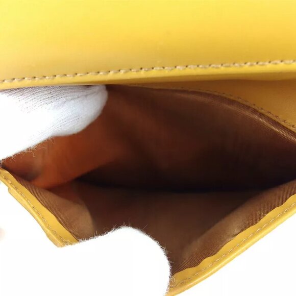 CELINE tri-fold wallet Macadam beige PVC ?~ leather Authentic used - Picture 9 of 10